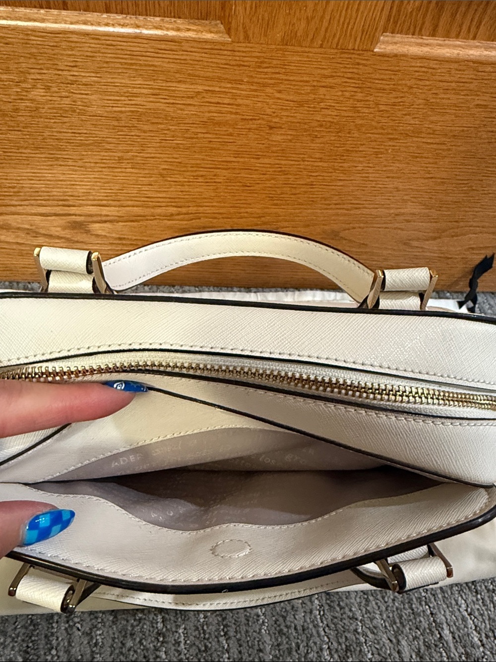 kate spade White Leather Floral & Hummingbird Satchel Rare Bag - Picture 8 of 8